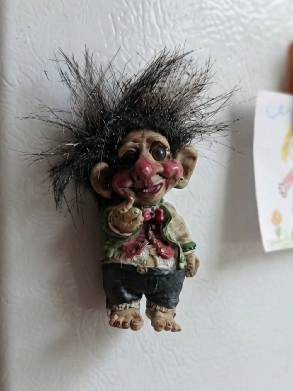 Vintage Norwegian Troll Fridge Magnet Nord Suvenir Made in Norway Scandinavian